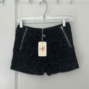 Black Sequin Shorts